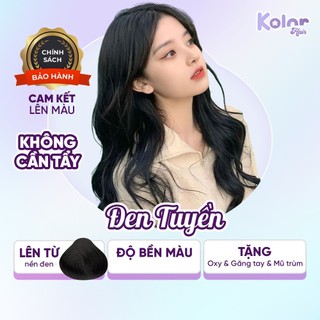  Thuốc nhuộm tóc ĐEN TUYỀN không tẩy, kem nhuộm tóc tại nhà hạ nền phủ bạc Kolorhair