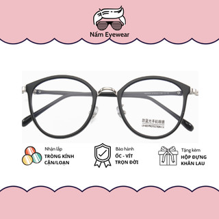 Gọng kính trứng chuyên lắp cận thời trang cao cấp lọc tia ánh sáng xanh dáng bầu tròn oval Nấm Eyewear M2053