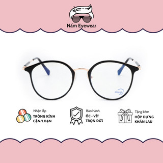 Gọng Kính Cận Cao Cấp Cầu Chuôi Kim Loại chống ánh sáng xanh Nấm Eyewear 8275