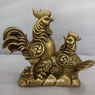 Tượng gà bằng đồng, tượng gia đình gà bằng đồng bày bàn