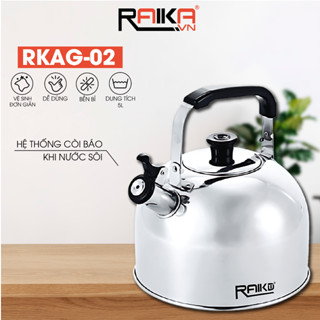 Raika 5000ML Ấm Gas Inox Đun Nước Đế Từ, Có Còi Báo, Phụ Hợp Mọi Loại Bếp  - RKAG-02