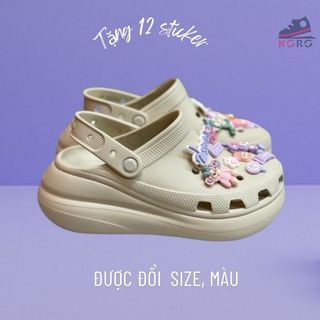 Cross nữ đế cao cao cấp ách dáng dép sục nữ 6cm độn đế êm chân dễ đi KORO7P