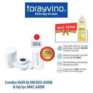 Máy lọc nước Torayvino MK303-600B uống trực tiếp, không dùng diện, dễ tháo lắp, nhập khẩu nguyên kiện từ Nhật Bản