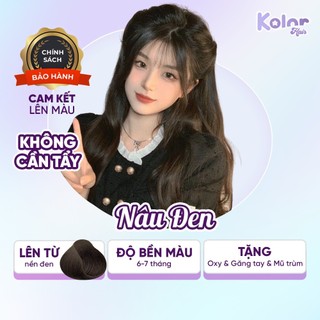 Thuốc nhuộm tóc Nâu đen, Nâu tự nhiên, kem nhuộm tóc tại nhà hạ nền phủ bạc Kolorhair 200ml