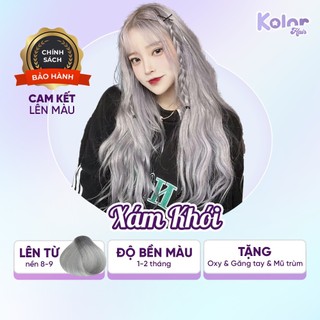 Thuốc nhuộm tóc màu Xám khói cao cấp, kem nhuộm tóc an toàn tại nhà Kolorhair 200ml