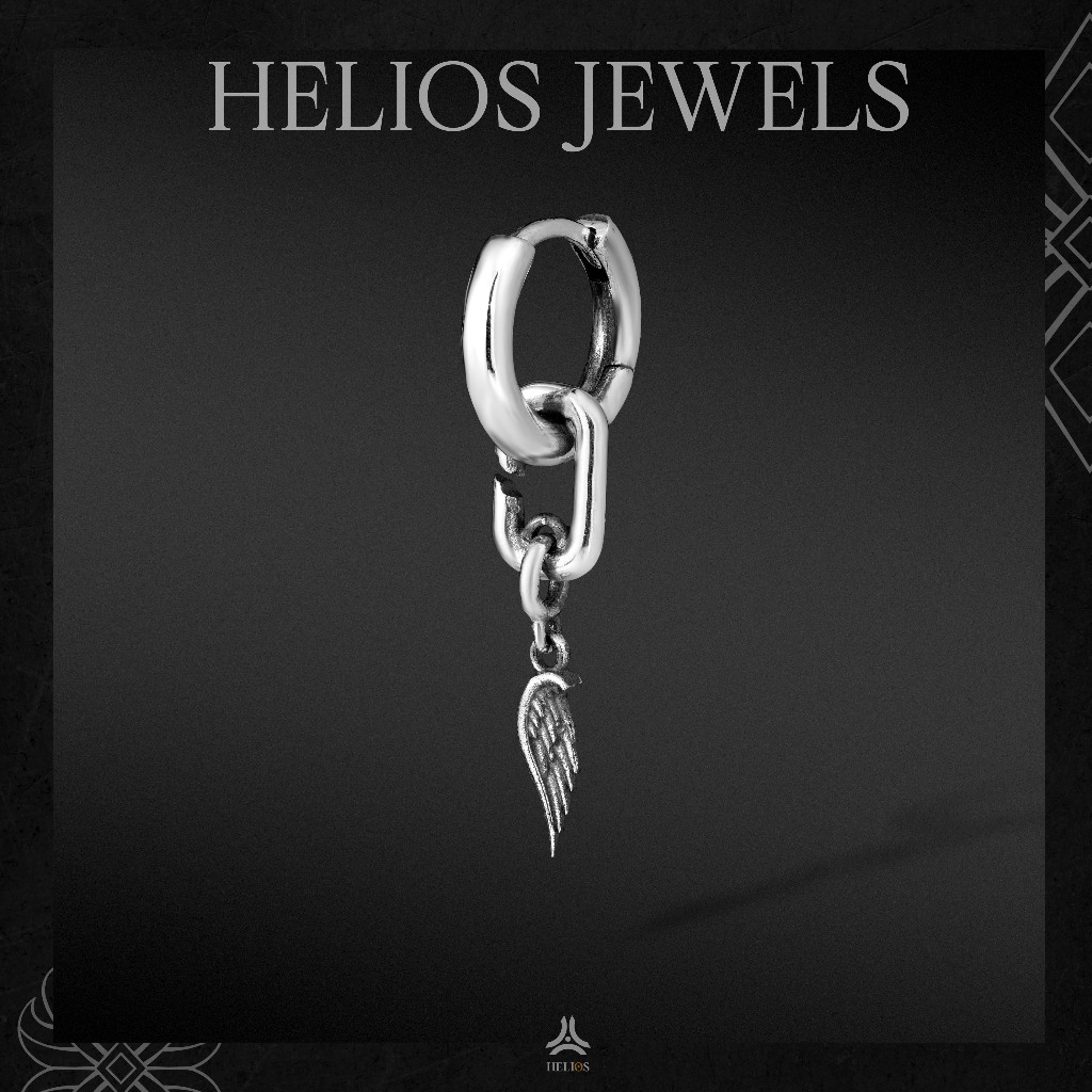 Khuyên Tai Bạc Nam, Nữ S925 Wing Helios Silver Original