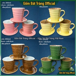 Cốc gốm sứ 250ml bát tràng, ly tách cafe gốm sứ bát tràng cao cấp