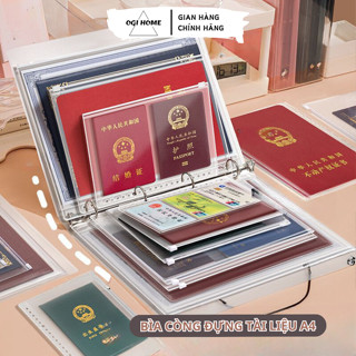 Túi Đựng Tài Liệu Đã Đục Lỗ, Bìa Còng A5 B5 A4 Bìa Đựng Tài Liệu Lưu Trữ Hồ Sơ Văn Bản Văn Phòng Chống Nước OGI - KTL03