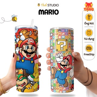 Bình Giữ Nhiệt Mario - 600ml - Inox 304 - Tặng Túi Xách - Tỉ Mỉ Studio