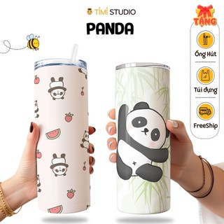 Bình Giữ Nhiệt Gấu Trúc Panda - 600ml - Inox 304 - Tặng Túi Xách - Tỉ Mỉ Studio