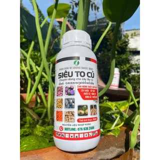 Phân bón lá siêu to củ 500ml - giúp kích củ to, nhiều củ, tăng năng suất, cho cây mì, sắn, khoai,...