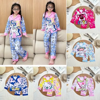 Bộ pijama quần dài tay dài bé gái mk 155
