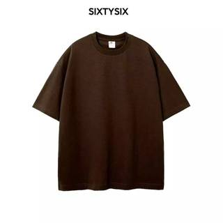 Áo thun nam basic trơn nâu đậm 100% cotton định lượng 250gsm - sixtysix