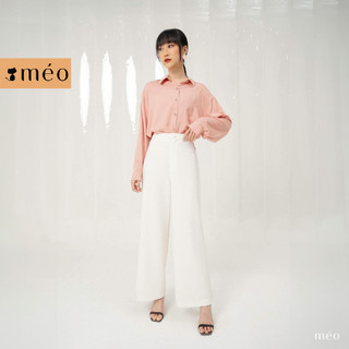 Quần cullotes Méo shop ống suông rộng lưng cao Rudi