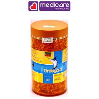  Viên uống dầu cá COSTAR Omega3 hỗ trợ giảm mỡ máu tốt cho tim mạch và mắt 1000mg hộp 365 viên 
