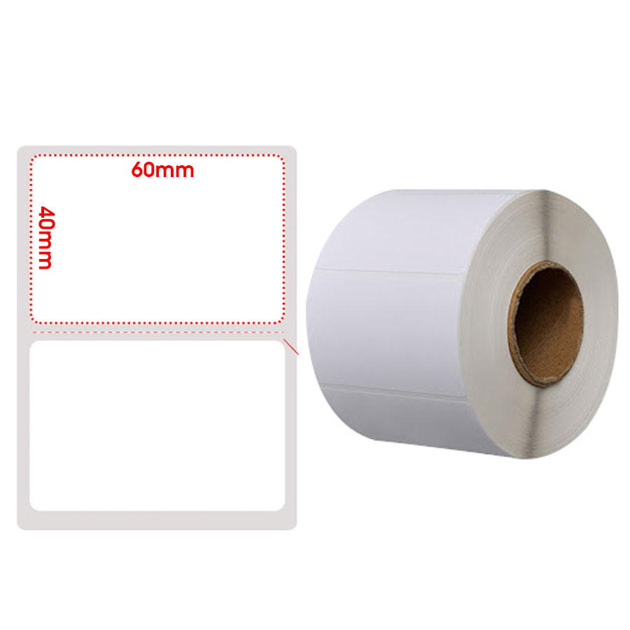 Decal in tem nhãn 60x40mm cuộn 50m (chất liệu decal thường)