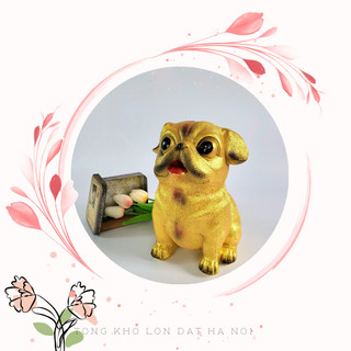 Chó cún mặt xệ cute, chó tiết kiệm tiền, ống tiết kiệm hình chó