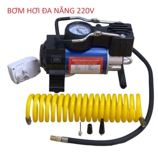 Máy Bơm hơi chạy điện 220V, Bơm hơi đa năng thông minh cho oto ,xe máy, xe đạp