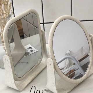 Gương 2 mặt xoay 360 độ, để bàn, có chân đỡ Kt : 18x15cm (ảnh thật)