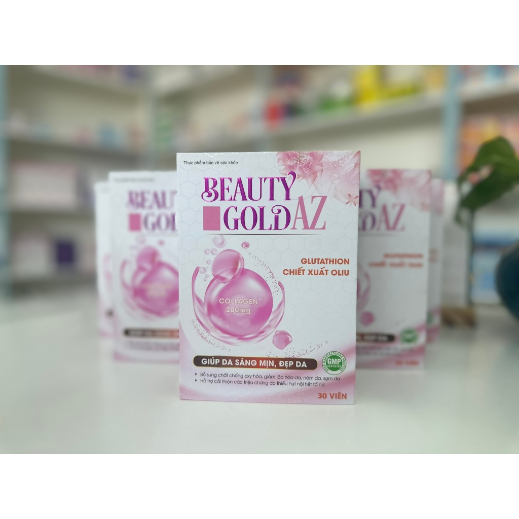 Chính Hãng Viên Uống Trắng Da Glutathion Beauty Gold AZ Dưỡng Trắng Da Mờ Thâm Nám Phục Hồi Da