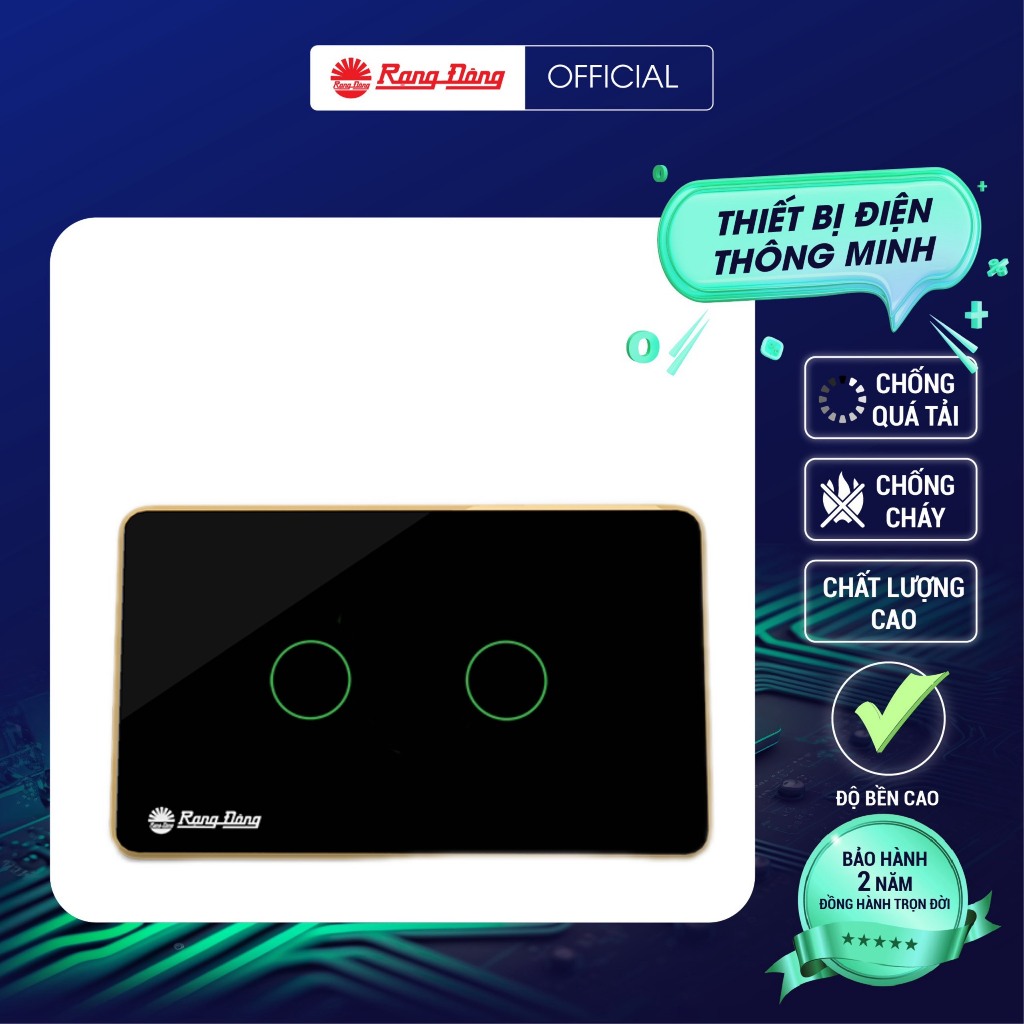 Công tắc cảm ứng RẠNG ĐÔNG RD-CT.02; RD-CT.03 thiết kế hiện đại 2 nút bấm & 3 nút bấm