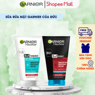 Sữa rửa mặt Garnier dành cho da dầu mụn giúp loại sạch bụi bẩn, tẩy tế bào chết trên da