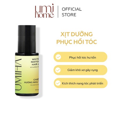 Nước dưỡng tóc tinh dầu Hương Nhu Trắng và Bồ Kết UMIHOME 45ml dùng xịt kích mọc Tóc nhanh dài