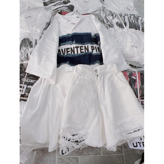  Set bộ áo thun mix quần jean đắp chữ - Set aventin