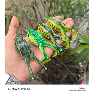   Chất lượng  Mồi câu cá lóc,nhái hơi Prop frog có chân vịt xoáy nước Chất liệu: cao su dẻo 
