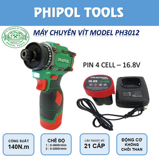 Máy chuyên vít PHIPOL 21 cấp trượt, có chỉnh tốc PH3012