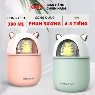 Máy phun sương mini tạo ẩm, máy xông tinh dầu hình thú, dung tích 300ML