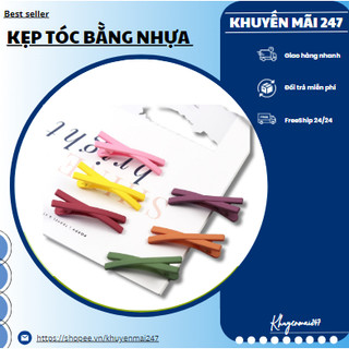 ✿ Kẹp tóc bằng nhựa màu sắc đơn giản thời trang cho nữ