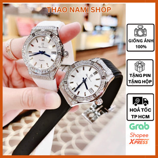  Đồng hồ nữ dây silicon OP.30 đồng hồ nữ đẹp đính đá dây cao su mềm nhẹ tay khóa dán - ThaoNami 