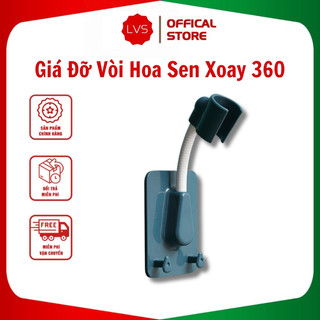 Giá đỡ vòi hoa sen xoay 360 độ dán tường + Móc treo