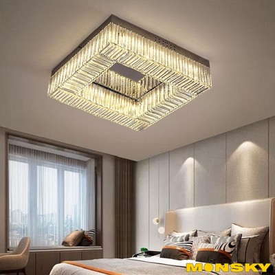Đèn trần MONSKY DOTA01 pha lê Vintage cao cấp - Kèm bóng LED cao cấp và điều khiển từ xa (MA02)