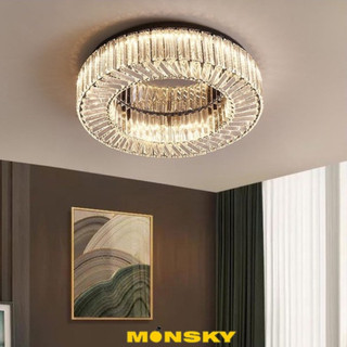 Đèn trần MONSKY DOTA01 pha lê Vintage cao cấp - Kèm bóng LED cao cấp và điều khiển từ xa