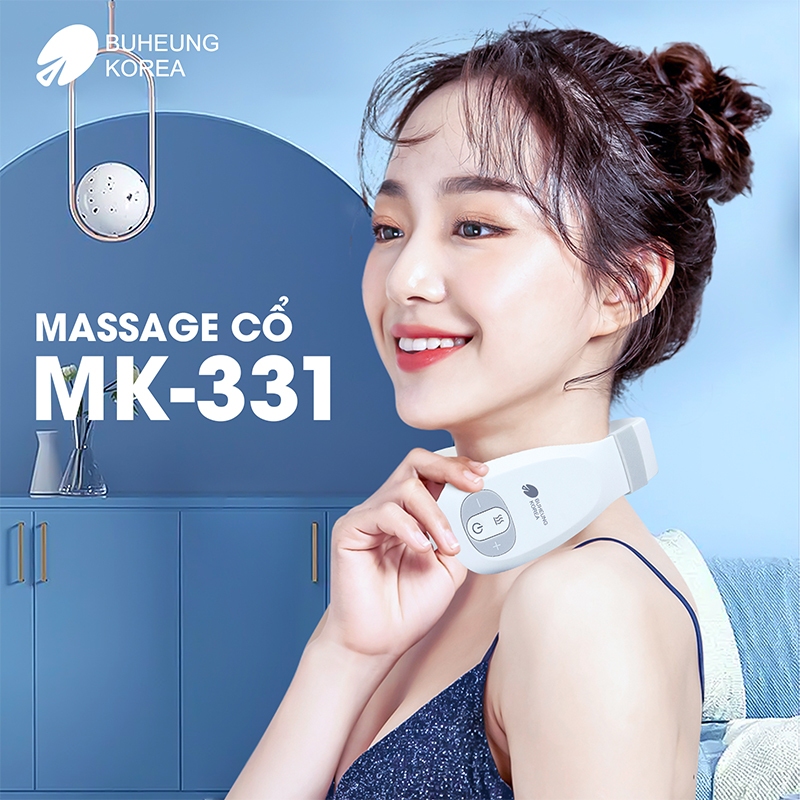 Máy Massage Cổ Cầm Tay Buheung MK-331, 5 Chế Độ, Công Nghệ Xung Điện, Điều Khiển Từ Xa, Nhỏ Gọn