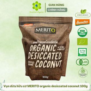 Vụn dừa hữu cơ MERITO organic desiccated coconut 100g