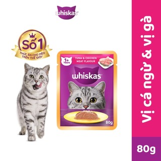 28 gói sốt mèo Whiskas  vị gà và cá ngừ - whiskas chicken & tuna 80gr