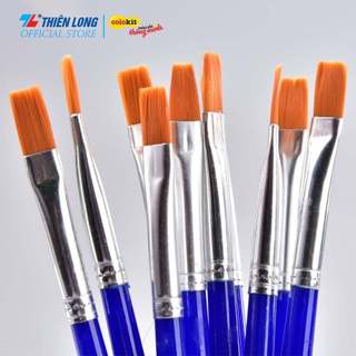 Cọ vẽ màu nước cọ đầu tròn cọ đầu dẹt cao cấp thiên long - cọ chuyên dụng cho vẽ màu gouache acrylic hoạ cụ brw-c03