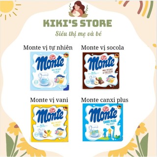 Váng sữa Monte hương vani /socola / Nguyên Bản 55g x 4 hộp cho bé ăn dặm