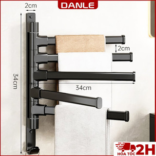 Giá treo khăn mặt DANLE dán tường, chất liệu nhôm không gian cao cấp, tặng kèm keo dán ốc vít