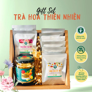 Bộ Quà Tặng Trà detox, trà Hoa Dưỡng Nhan - Mật ong Thượng Hạng - Món Quà Quý Giá Dành Tặng Sức Khỏe