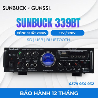 Amply Karaoke Bluetooth Gunssi Sunbuck 339BT, âm ly cho xe hơi, amply 12V/220V, amply mini cho dàn karaoke gia đình