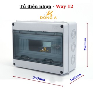 Tủ điện nhựa Way-12 lắp nổi chống nước,Hộp tủ điện,Tủ điện lắp nổi, Vỏ tủ điện Way 12