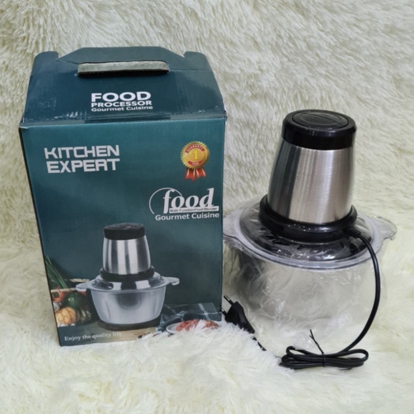 Máy Xay Thịt, Cối Xay Thực Phẩm Đa Năng Inox 304 Dung Tích 2l, Lưỡi Xay Bén,2 Tốc Độ Mạnh Nhẹ  new