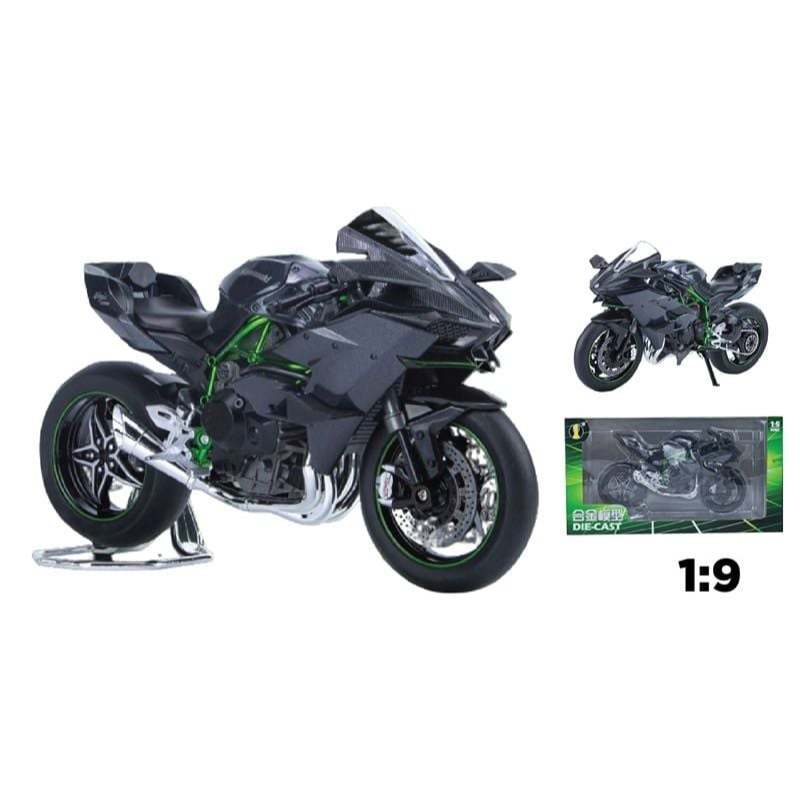 Mô hình xe Kawasaki Ninja H2 H2R tỉ lệ 1:9 Huayi Alloy 8134 - H2R