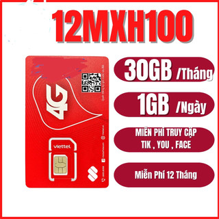 SIM 4G VIETTEL Tặng Full Tốc Độ Cao Thả Ga Vào Mạng Cả Năm 12V90B 12MXH100 12SD125 12ST60N 6SD125