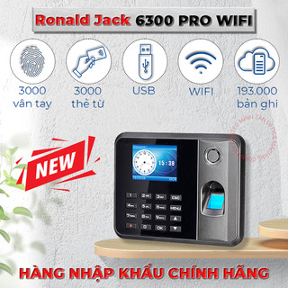 Máy chấm công vân tay, thẻ từ, mật khẩu ronald jack 6300 pro wifi