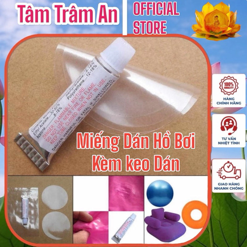 Miếng Vá Phao Bơi Kèm Keo Dán Đa Năng Vá Bể Bơi, Phao Bơi, Ghế Hơi Siêu